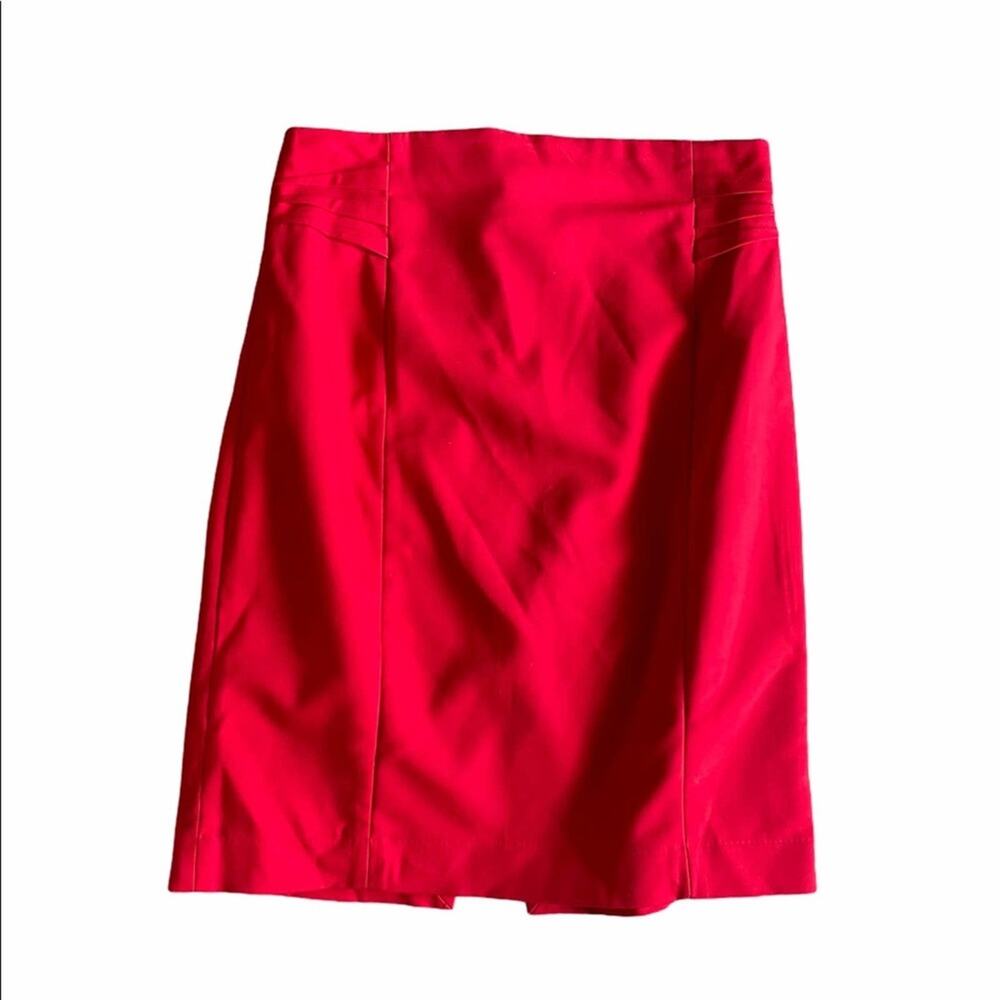 Express red slit back pencil skirt